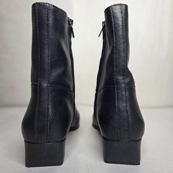 NWT Steve Madden Women's Dusty Block-Heel Black Leather Booties - Picture 3 of 7